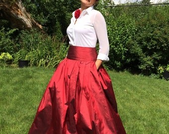 Beautiful Ball Dupioni Silk Skirt, Made to order, elegant skirt, brides maid skirt, maxi skirt