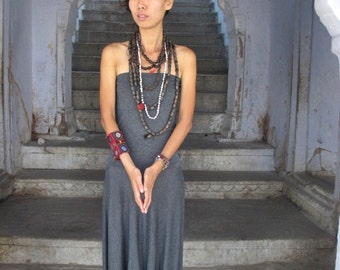 Woman's Harem Jumpsuit, Women's Sexy Long Jumpsuit, Strapless Jumpsuit, Grey Jumpsuit,Burning Man Jumpsuit, Boho Chic Jumpsuit