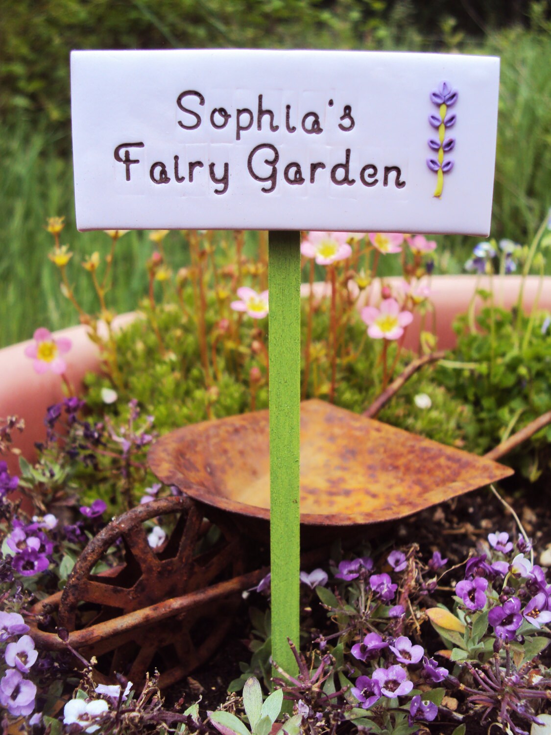 Custom Made Personalized Fairy Garden Miniature Sign with your