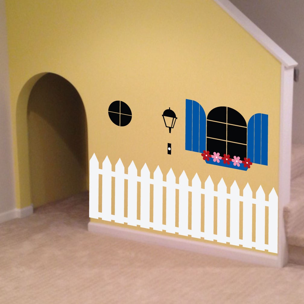 Indoor Playhouse Decal 0088 kids wall art playroom decal