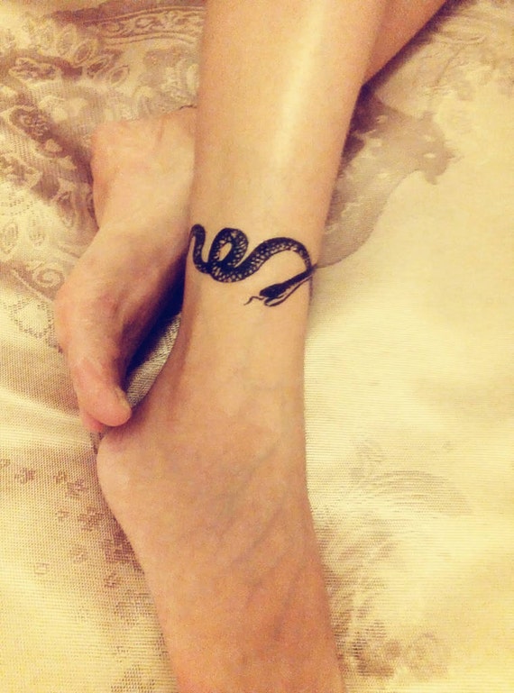 Temporary TATTOO Sexy Black Snake Tattoos Body
