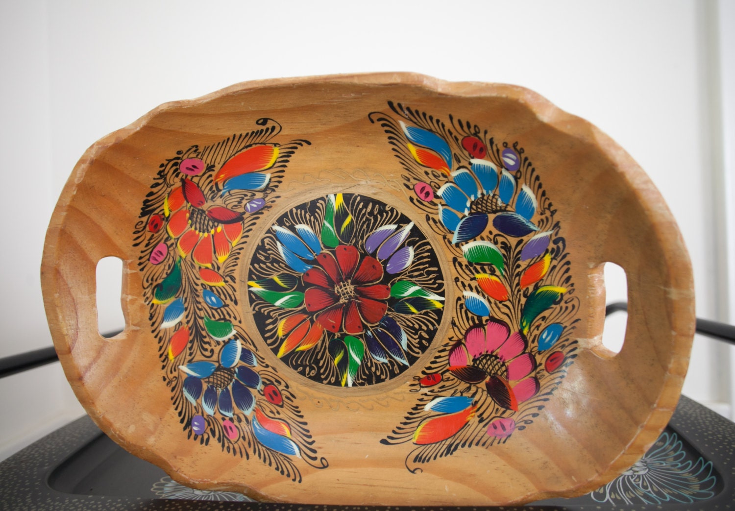 TRAYS Multicolor Decorative Hand Painted serving tray by Raxhome
