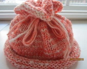 Infants Hat size 12 mostangerine denim look hat with floppy top machine wash, dry flat 70% cotton