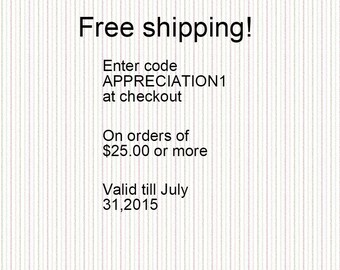 Items similar to FREE SHIPPING Coupon Code *freeshipping14* Made w ... Items similar to FREE SHIPPING Coupon Code *freeshipping14* Made w ...