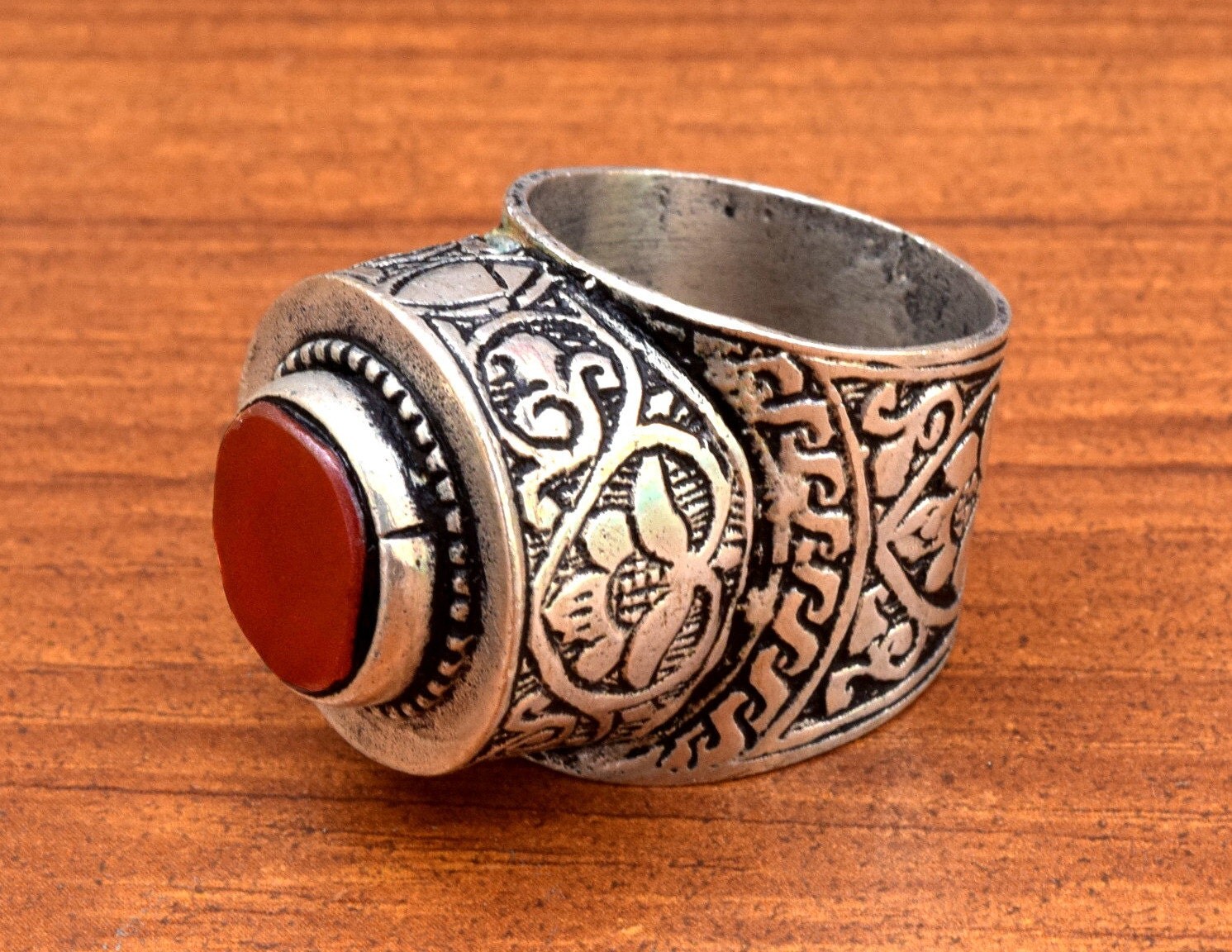 Kuchi Tribal Ring,Carnelian Stone Ring,Afghan Ring,Vintage Jewelry ...