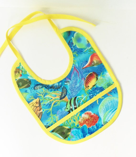 Plastic Baby Bib/Toddler Bib with Catch all Pocket by ForDahBaby