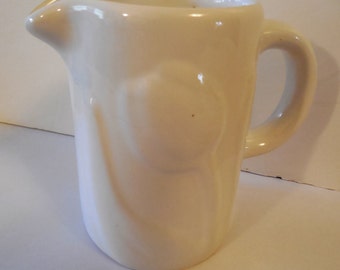 Colony Crafts La Tulipe Creamer, 4 3/4" Tall White White Ceramic Pitcher Creamer, Vintage Colony Crafts La Tulipe