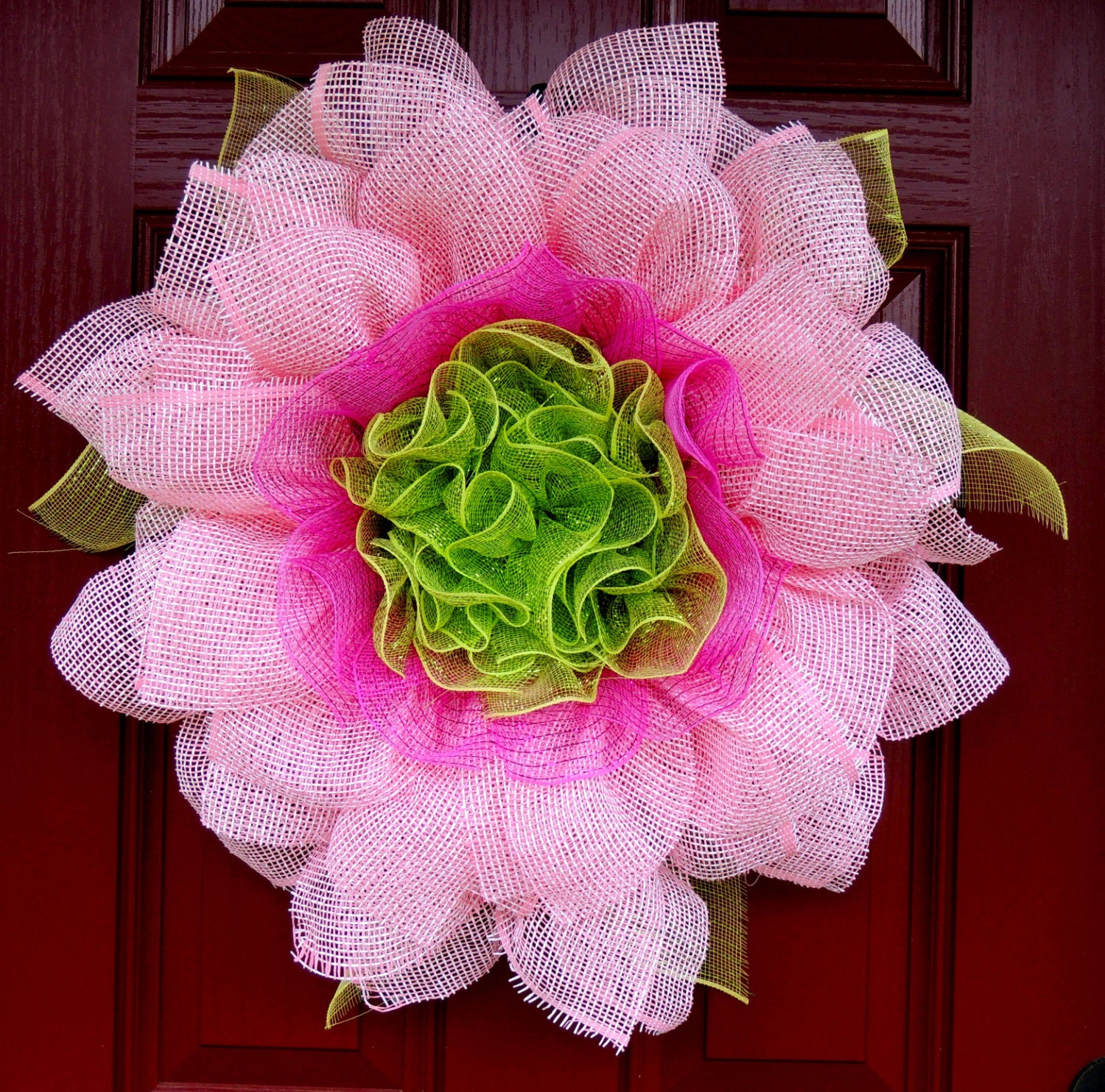 Paper Mesh Flower Wreath Mother's day Gift Gerbera Daisy