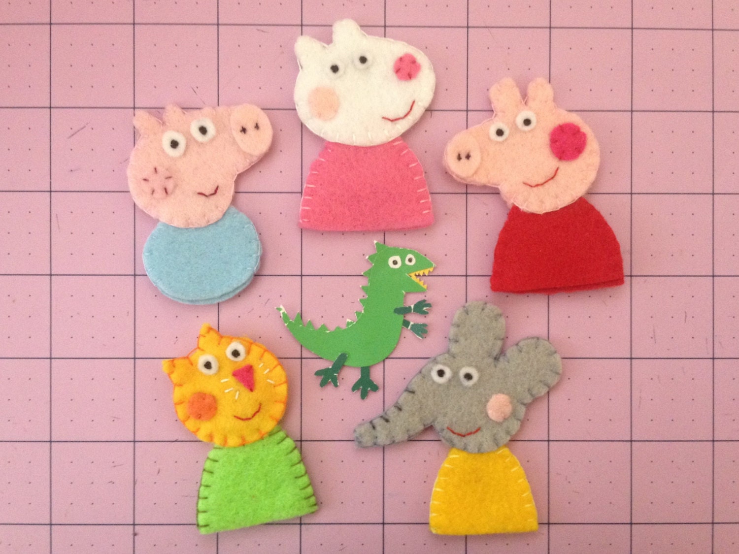 Peppa Pig Inspired Felt Finger Puppets Friend Set By Craftymamipig