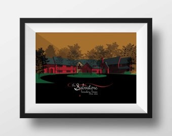Vampire Diaries Art Print / Salvatore House / TV Memorabilia / Print for Home of Damon, Stefan and Elena