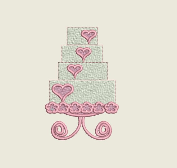 Machine Embroidery  Design  Wedding  Cake  EmbroideryWedding