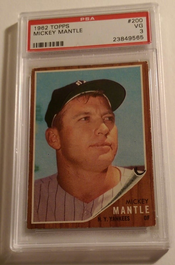 1962 Mickey Mantle Topps Baseball Card #200 Graded PSA 3 VG New York NY ...