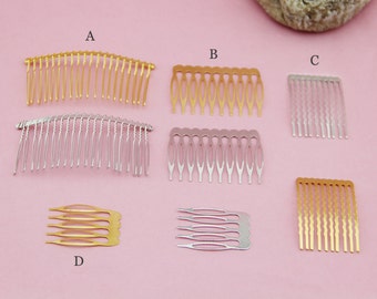 10pcs- Silver Gold Hair Combs, Wire Metal Hair Combs, Small Teeth Hair Comb,Wedding Bridal Hair Comb Clips Pins Wedding Hair Accessories
