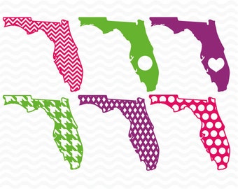 Florida monogram pattern designs, SVG, DXF, EPS, Vinyl Cut Files for use in Silhouette Studio and Cricut Design Space.