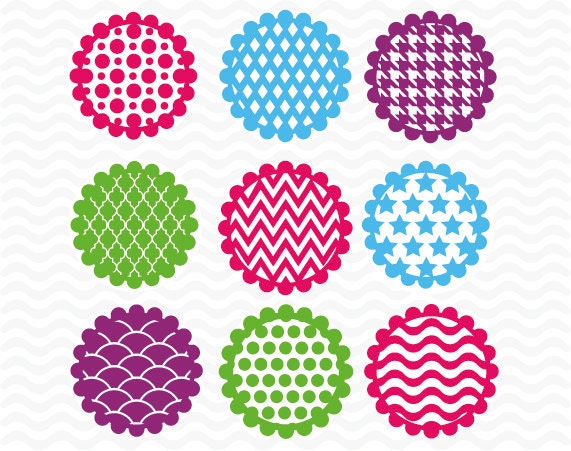 Scalloped Circle designs SVG DXF EPS for use with