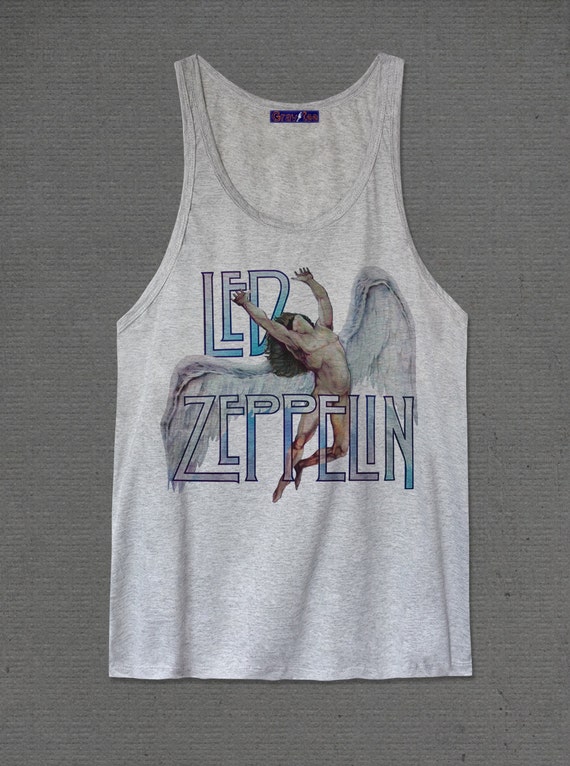 Led Zeppelin knebworth 1979 LARGE GREY Tank tops by Graviteeshirt