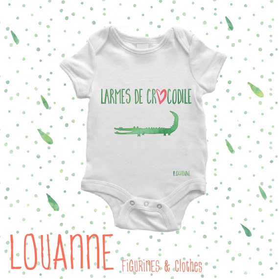 baby bodysuit crocodile body bebe larmes