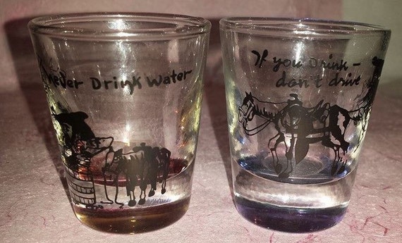 vintage western drinking glasses