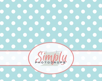 Baby BLUE with WHITE DOTS Vinyl Photography Backdrop