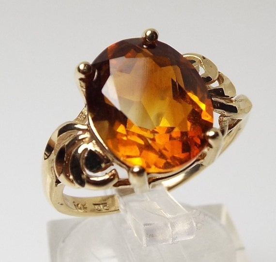 Estate Natural Citrine Ring 3.0 ct size 7 by EstateBargainJewelry