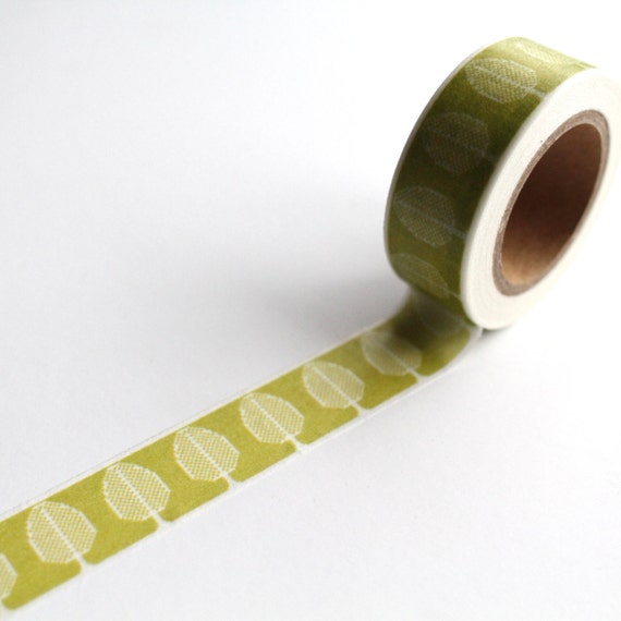 Green Trees Washi tape/ Garden Planner deco/ Apple green