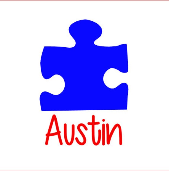 Puzzle Piece Vinyl Name Decal Custom Vinyl Sticker