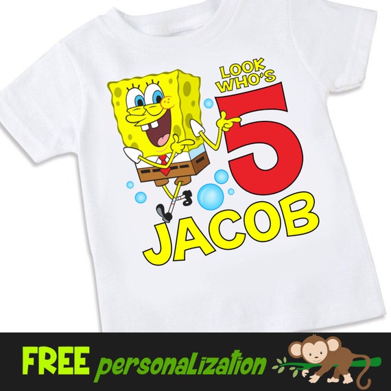 Spongebob 2S personalized birthday Tshirt Shirt by ...