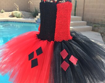 Harley Quinn Tutu Dress, Halloween Tutu Costume