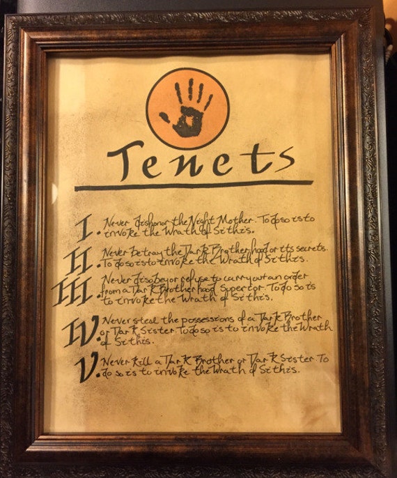 Skyrim Inspired Dark Brotherhood Tenets