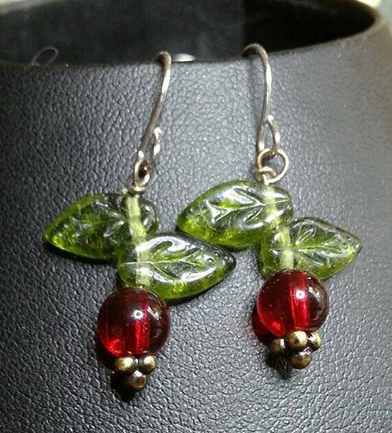 Cherry Drop earrings by Awesomestuffbydez on Etsy