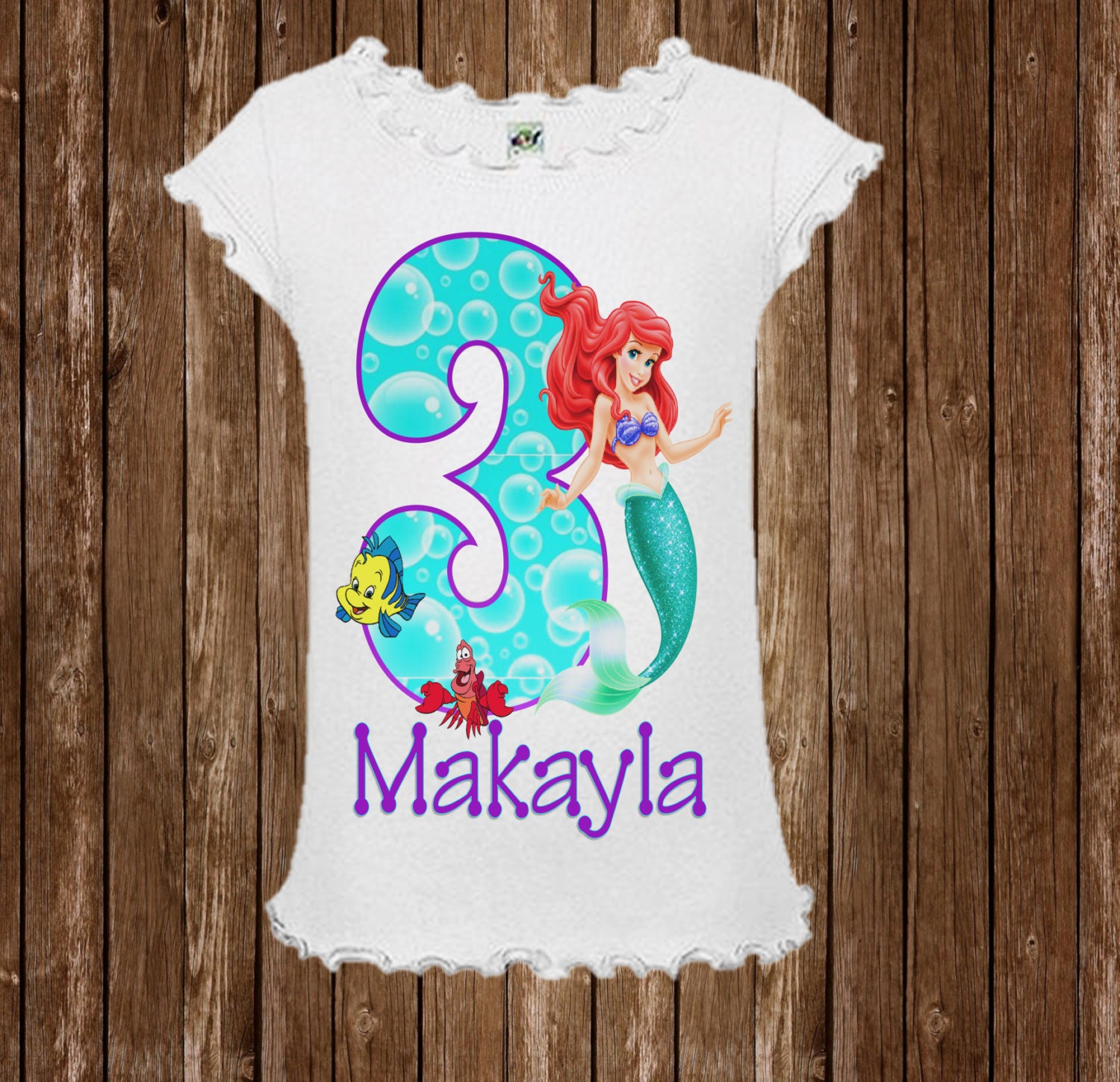 ariel mermaid birthday shirt