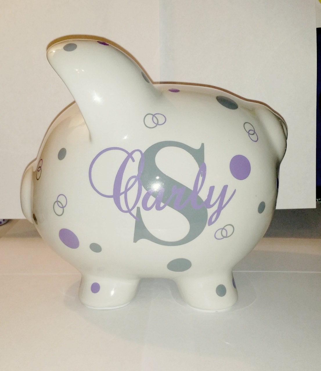 Personalized Piggy Bank by NickiNicoles on Etsy