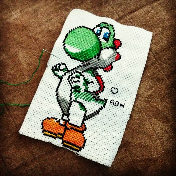Yoshi Cross Stitch by ABH by AWritersDream on Etsy