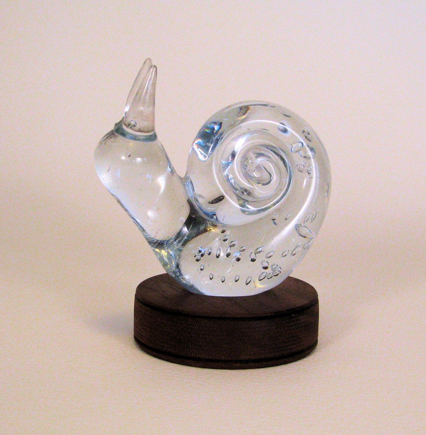 Wood paperweight / stand lathe turned out by ThreadandWoodCrafts