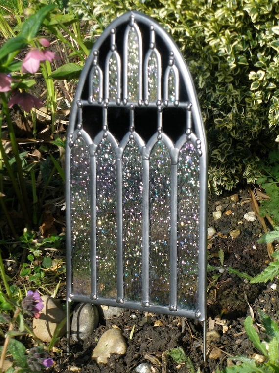 Stained Glass Garden Art panel with legs by StainedGlassGArt