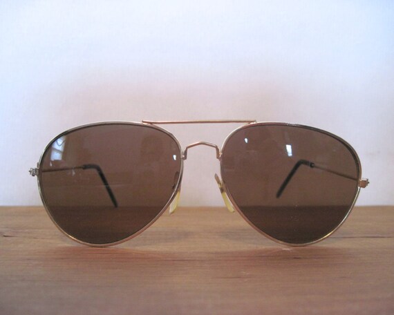 1970s aviator sunglasses vintage trucker shades gold toned