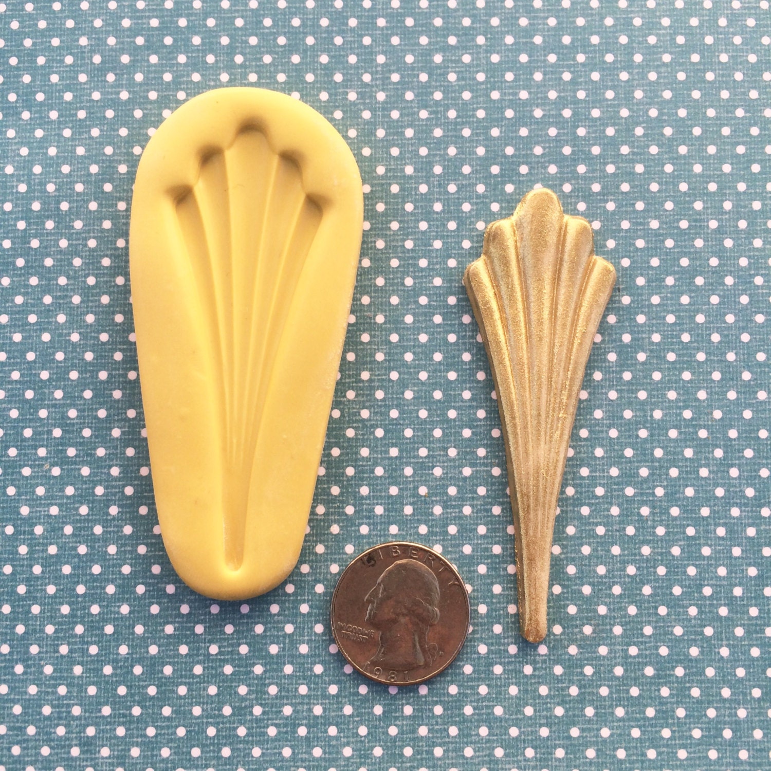 Tall art deco fan flourish silicone mold fondant gumpaste