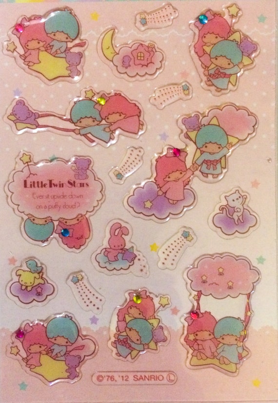 little twin stars rhinestone stickers