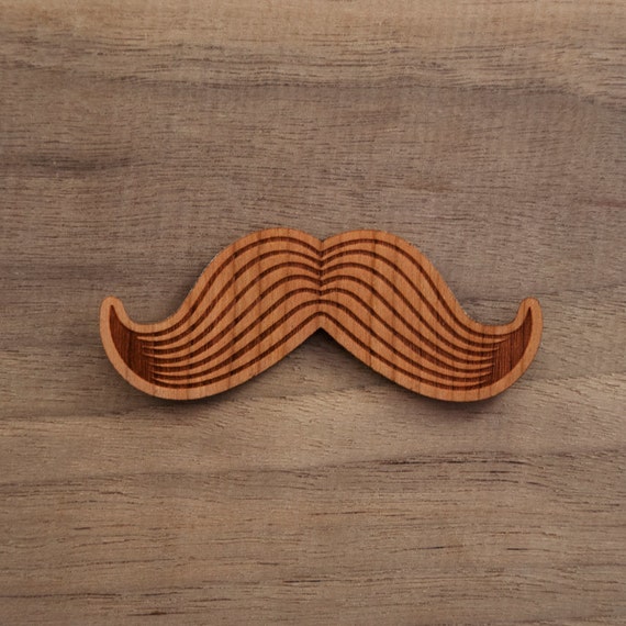 Mustache 1 Real Wood Veneer Sticker by DustCityDesigns on Etsy