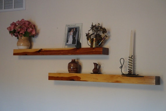 Set of 2 Rustic Cedar Floating Shelves by SeasonablyRustic on Etsy