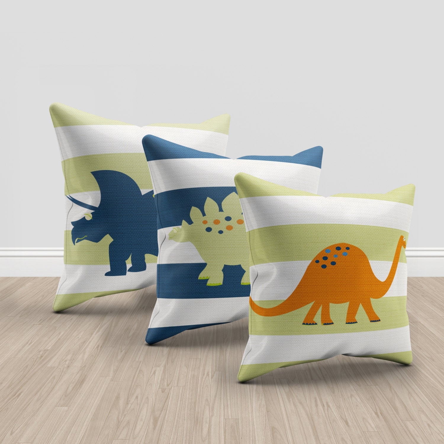 dinosaur throw pillows green orange and blue throw pillows