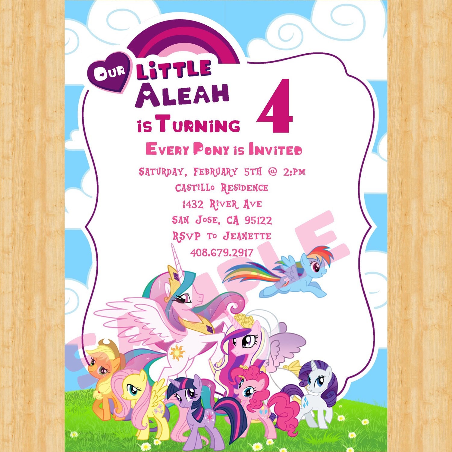 Etsy My Little Pony Invitations 1