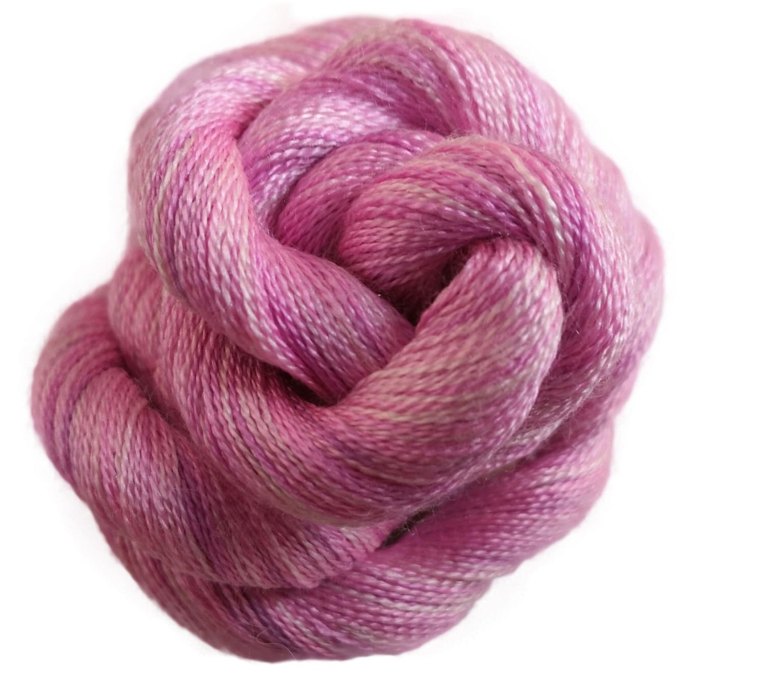 Hand Dyed Spun Silk Yarn Lace Weight Yarn Thread by AgapeFibers