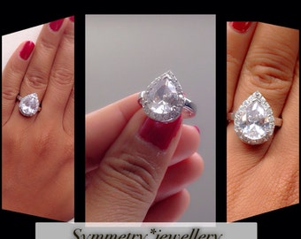 halo pear cut engagement ringsolitaire engagement ringwedding ring fine rings - Teardrop Wedding Ring halo pear cut engagement ringsolitaire engagement ringwedding ring fine rings - Teardrop Wedding Ring