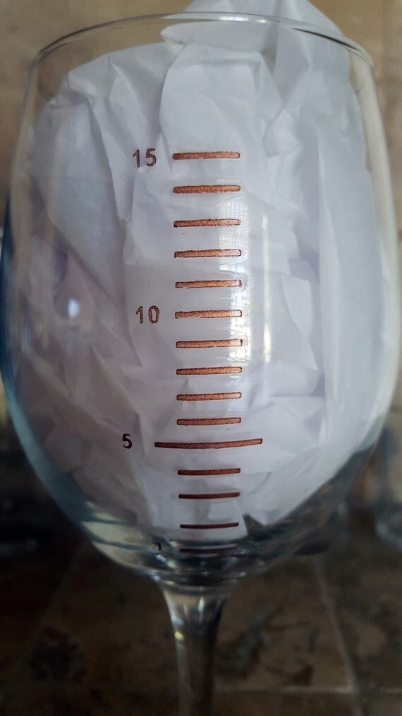 Graduated Wine Glass with Ounce Markers by PawPrintsAndPuppies