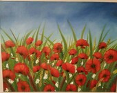 Original Art Oil painting of a poppy field.Landscape Painting -Original Fine Art on canvas- 36×46cm Original Art Oil painting of a poppy field.Landscape Painting -Original Fine Art on canvas- 36×46cm