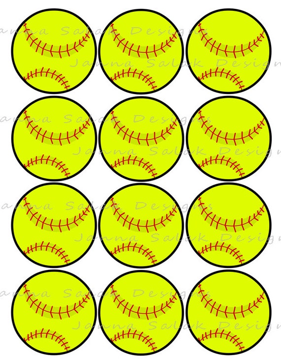 2.5 Softball Printable Cupcake Toppers Sports Theme