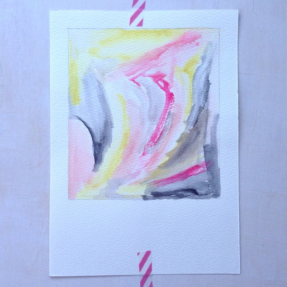 Items similar to Original Abstract Watercolor Painting Interior Decor