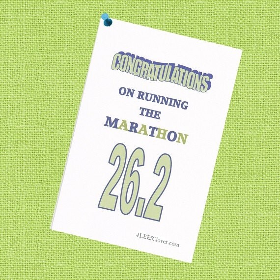 Congratulations Card for a Runner. Marathon card. by 4LEEfClover