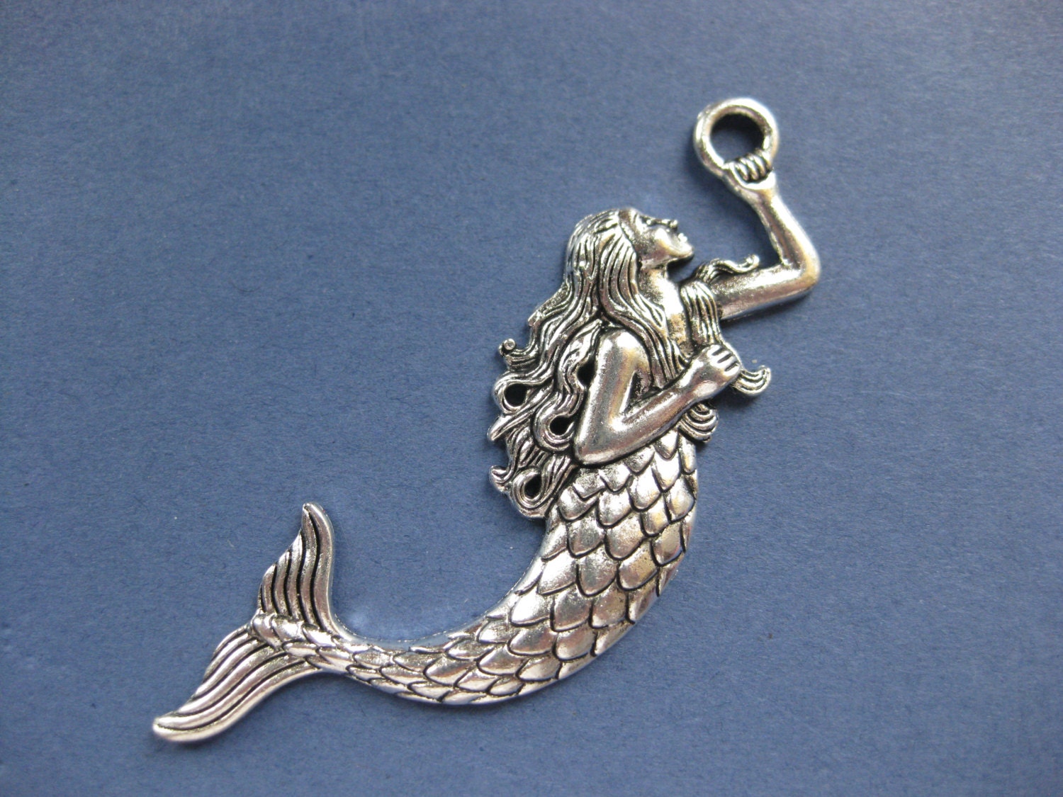 2 Large Mermaid Charms Mermaid Pendants Large Mermaid